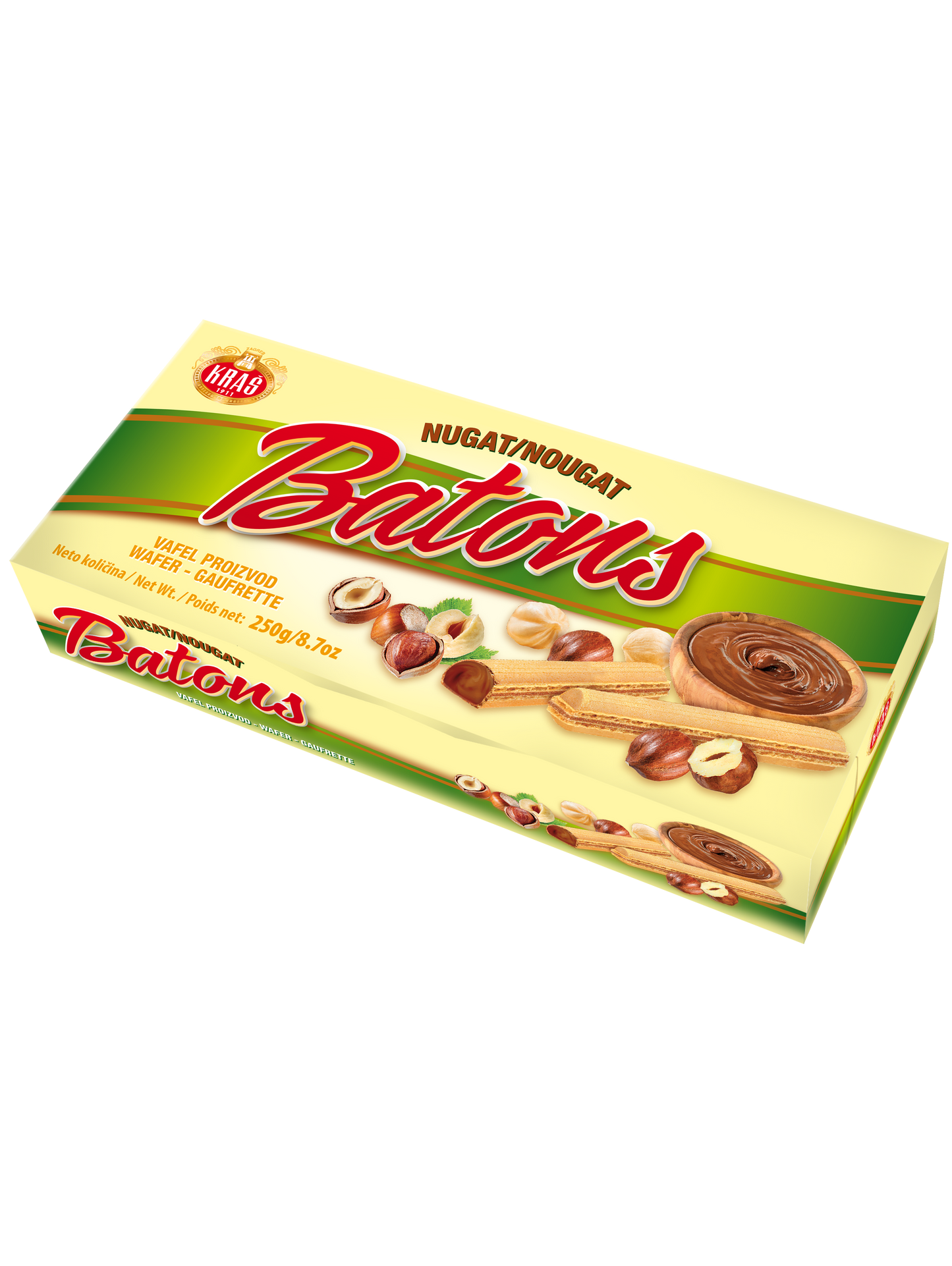 Batons Waffelstäbchen Nougat 250g